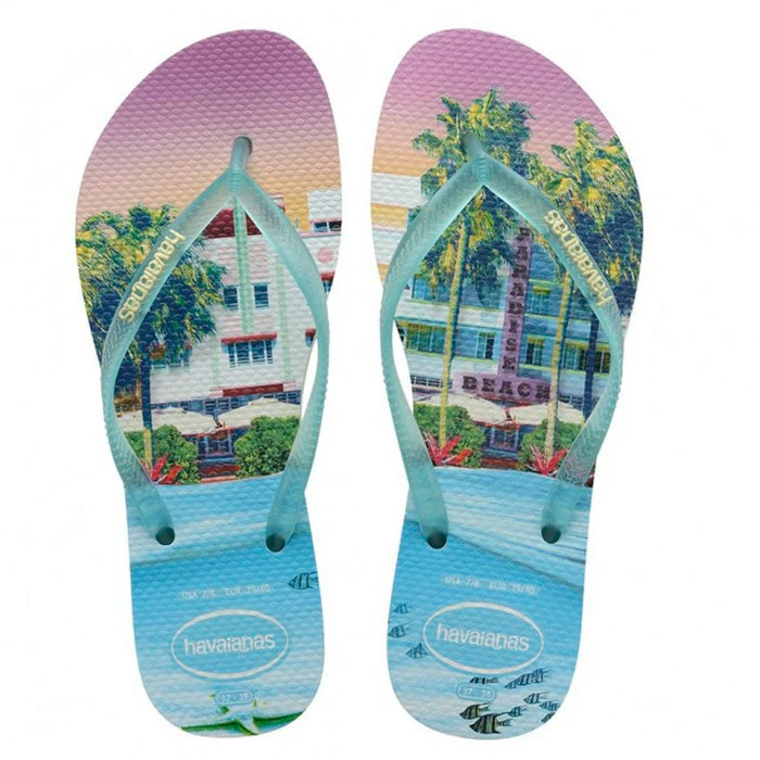 Havaianas Slim Paisaje Blanco Verde Talla 39-40