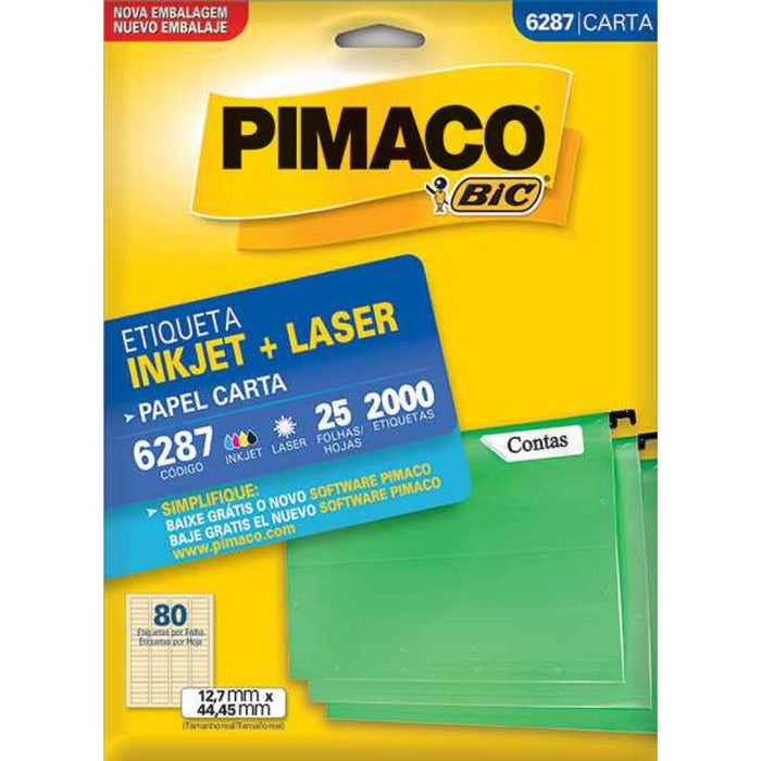 Pimaco Etiquetas Ad Inkjet + Laser Carta 6287