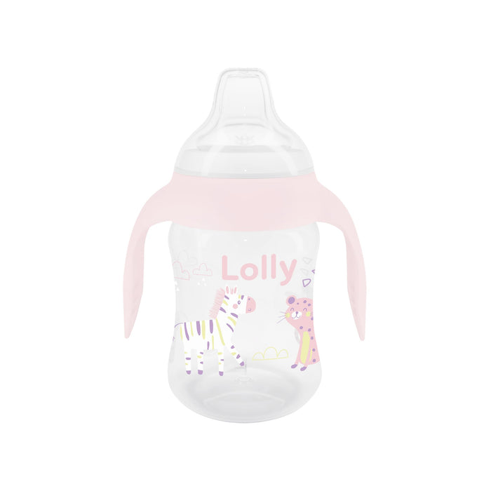 Vaso Antifugas Lolly Con Manija 6+ Rosa Zoo X 250Ml