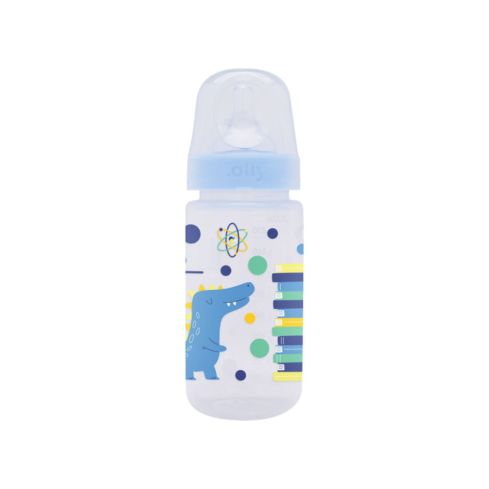 Biberón Lolly Boca Ancha 3+ Azul Con Diseño X 300Ml