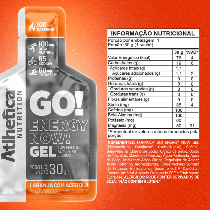 Suplemento Athletica Go Energy Gel Naranja Acerola X 30G