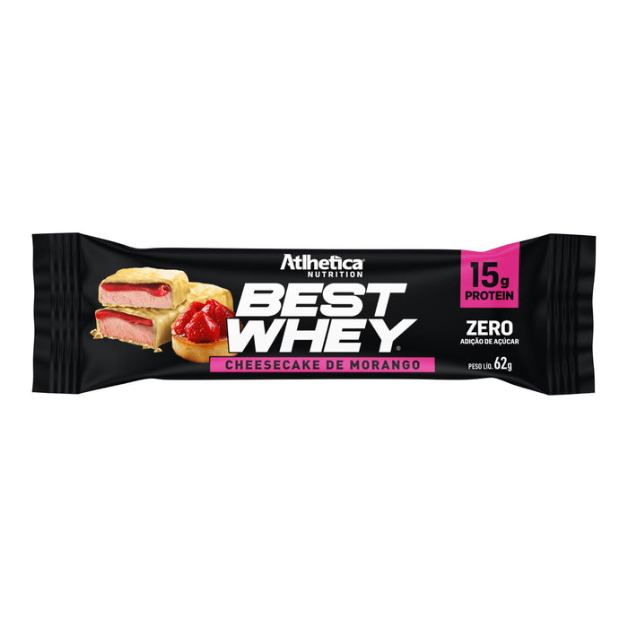 Barra De Proteína Best Whey Atlhetica Cheesecake Con Fresa X 62G