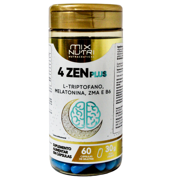 4 Zen Plus L Tripofano Melatonina Zma E B6 X 60 Capsulas