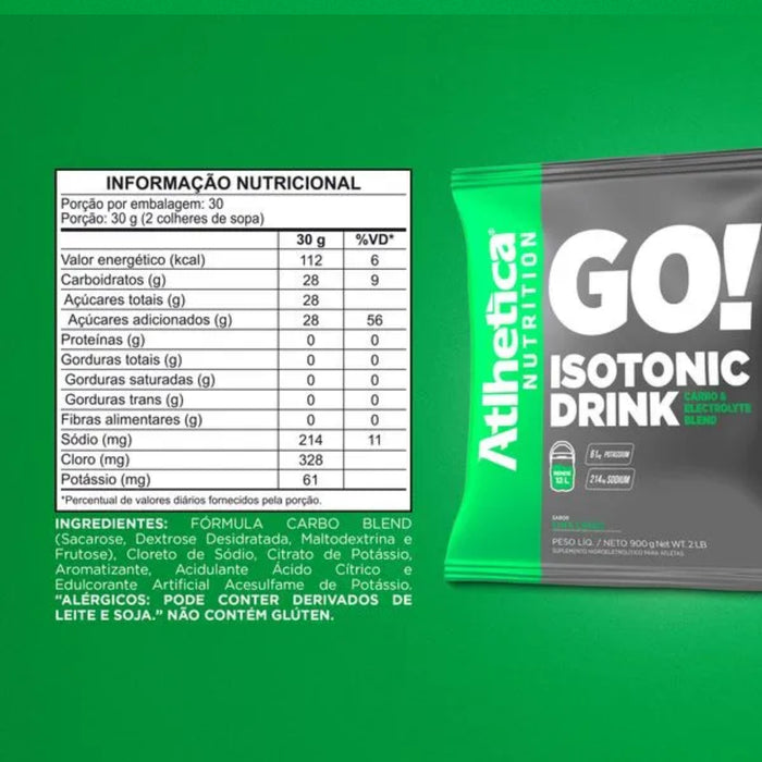 Bebida Isotónica Atlhetica Go Sabor Lima Limón X 900G