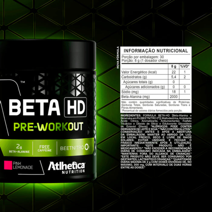 Suplemento Beta Hd Preentrenamiento Atlhetica Sabor Limonada Rosa X 240G