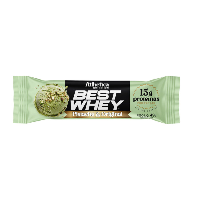 Barra De Proteína Atlhetica Best Whey 15G Pistache Y Original X 49G