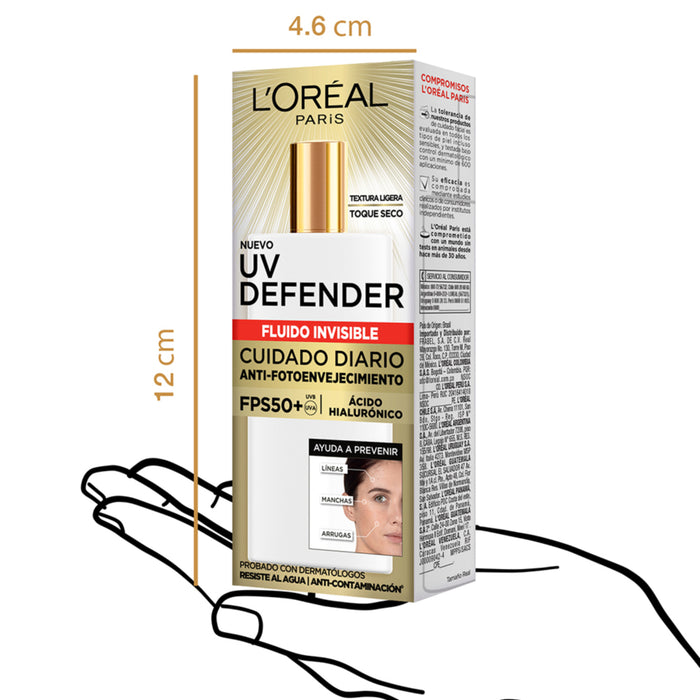 Protector Solar L'oréal Uv Defender Fluido Invisible Fps 50 X 40G