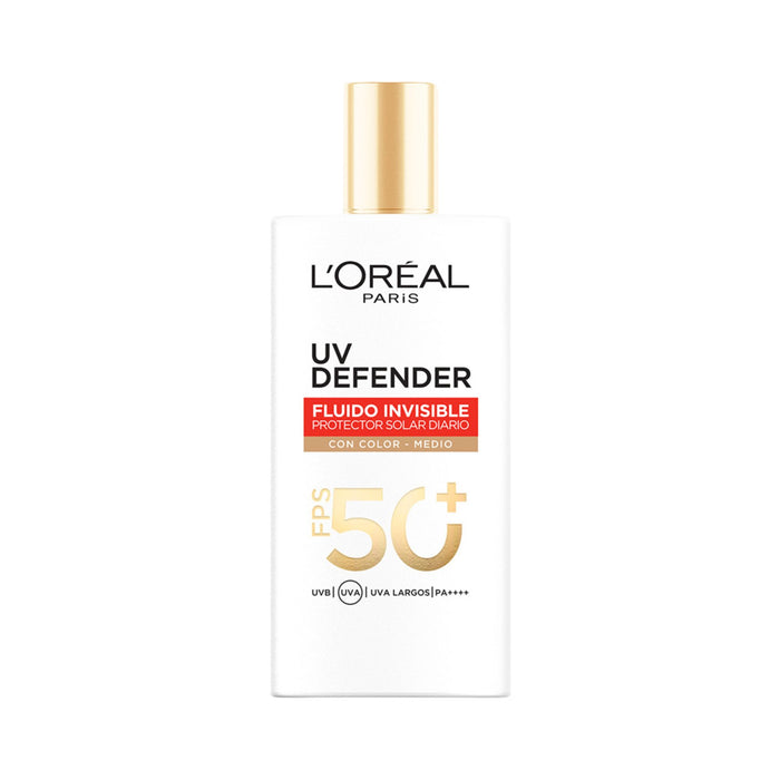 Protector Solar Loreal Uv Defender Fps 50+ Fluido Tono Medio X 40G