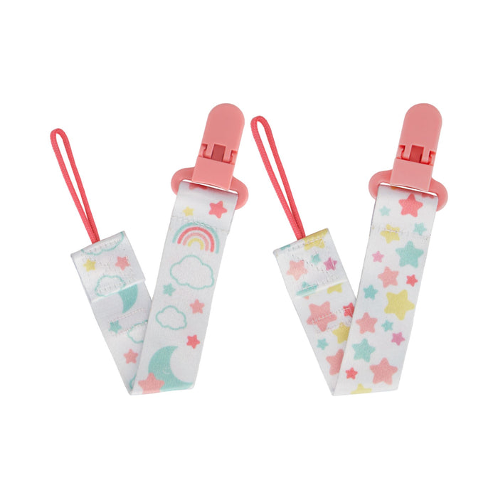 Set De 2 Sujetadores Para Chupete Buba +3M Rosa