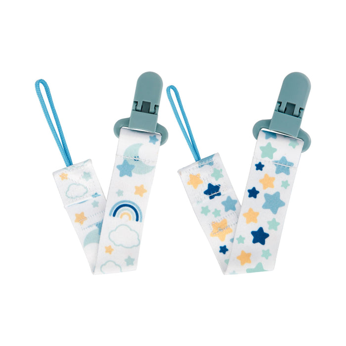 Set De 2 Sujetadores Para Chupete Buba +3M Azul