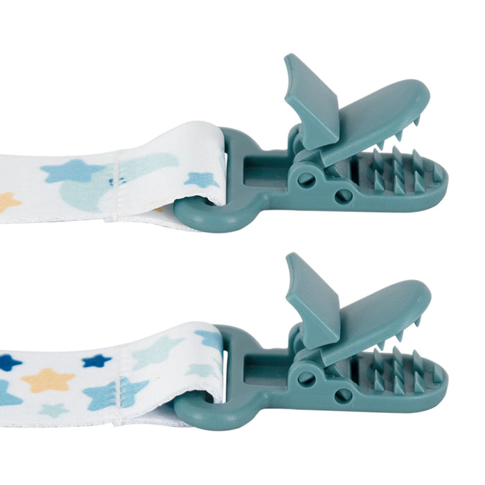 Set De 2 Sujetadores Para Chupete Buba +3M Azul