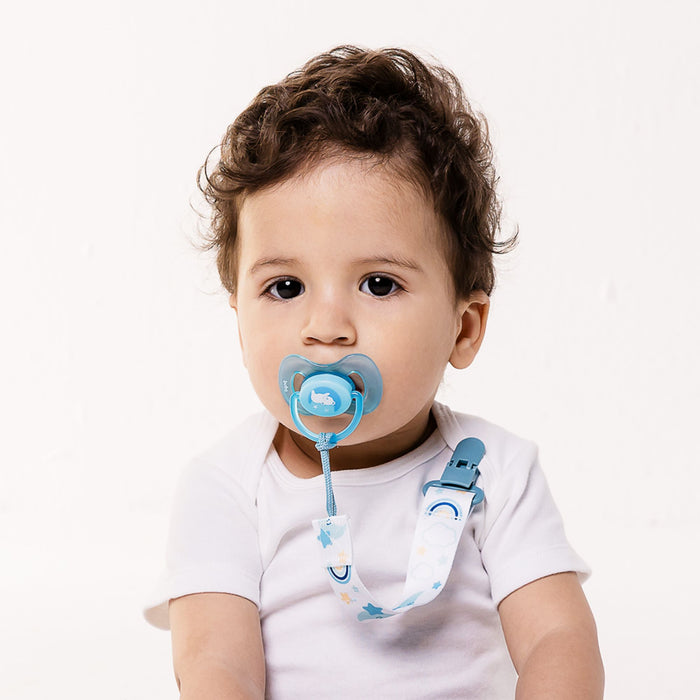Set De 2 Sujetadores Para Chupete Buba +3M Azul