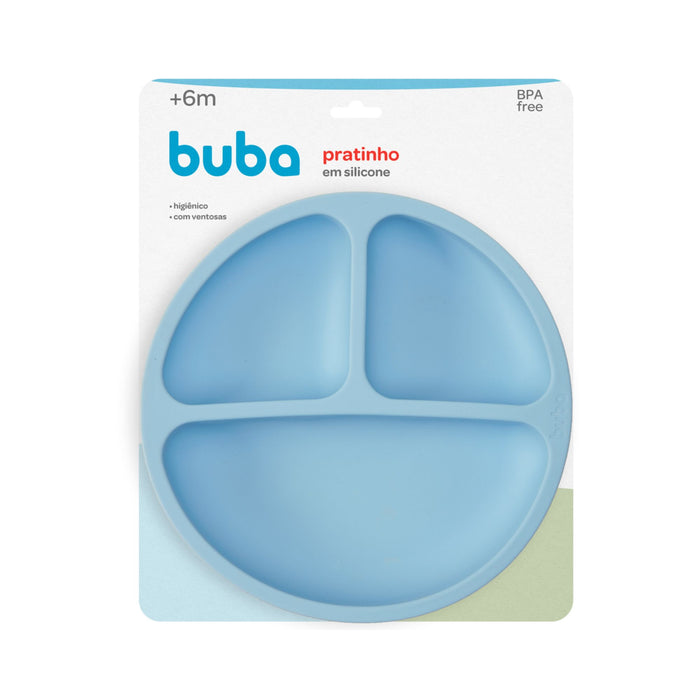 Plato De Silicona Con Ventosa Buba +6M Azul
