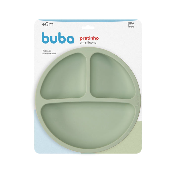 Plato De Silicona Con Ventosa Buba +6M Verde