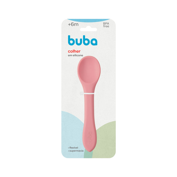 Cuchara De Silicona Buba +6M Rosa