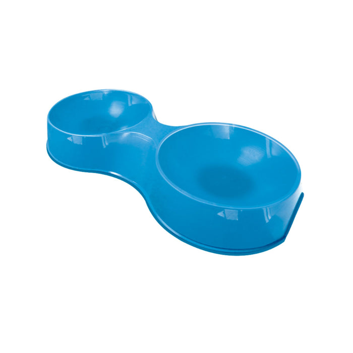 Comedero Plástico Doble Furacaopet Para Gato Azul 190 Ml