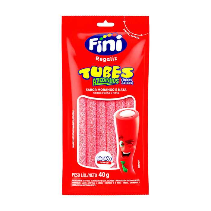 Gomitas Tubes Fini Fresa Y Nata Ácidos X 40G