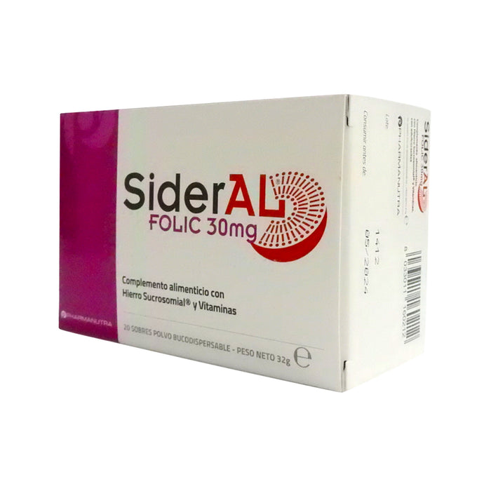 Sideral Folic 30Mg X 20 Sobres Hierro Vitaminas