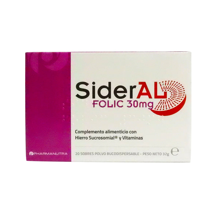 Sideral Folic 30Mg X 20 Sobres Hierro Vitaminas