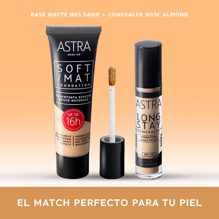 Base De Maquillaje Astra Soft Mat Foundation Nro. 03 Sand X 30Ml