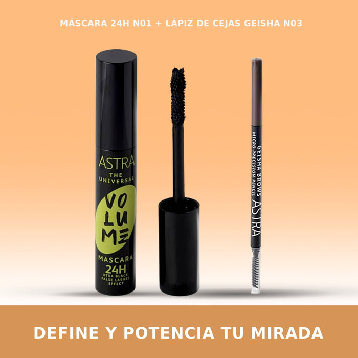 Máscara De Pestañas Astra Volume Mascara 24H Nro. 01 Black X 13Ml
