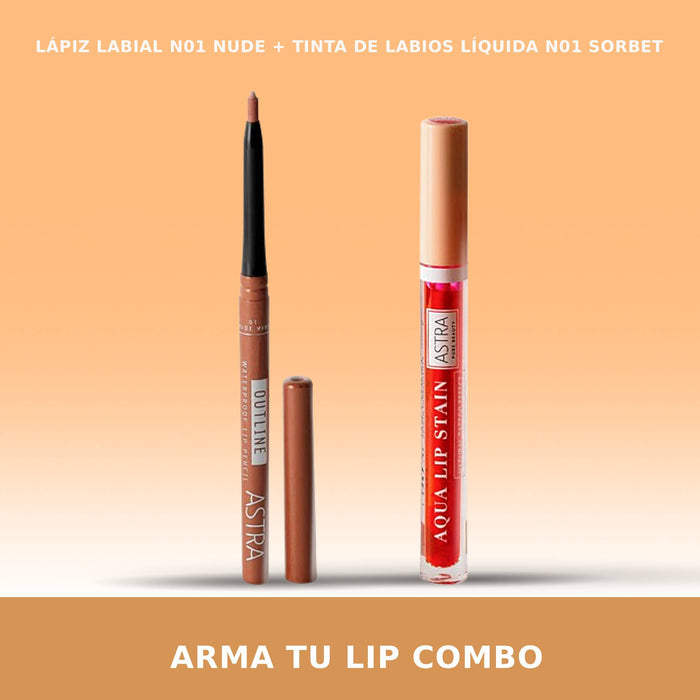 Lápiz Labial Astra Outline Waterproof Lip Pencil Nro.01 Nude