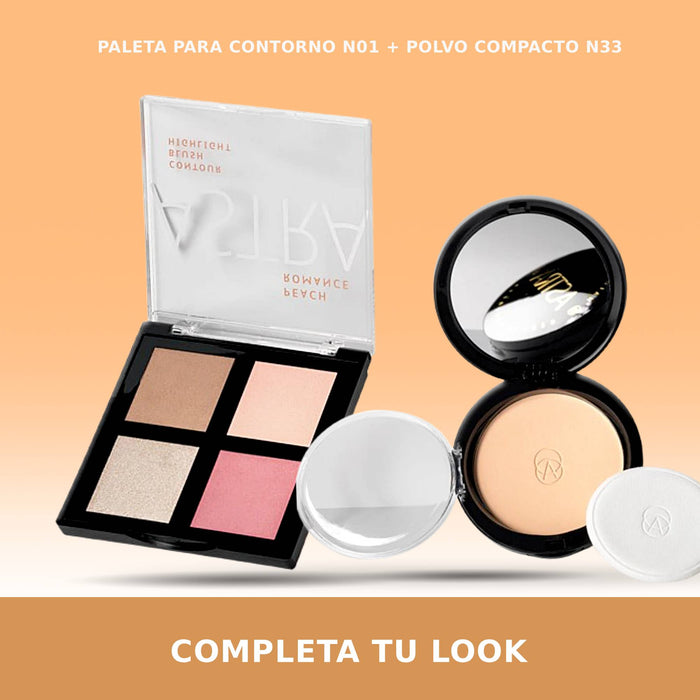Polvo Compacto Astra The Romance Palette N01 Peach X 8G