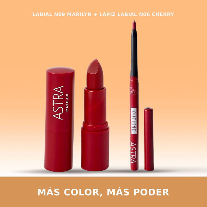 Lápiz Labial Astra Outline Waterproof Lip Pencil Nro. 06 Cherry