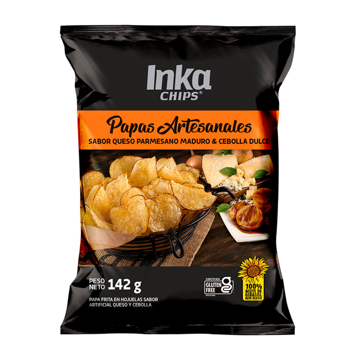 Inka Chips Papas Artesanales Queso Parmesano Y Cebolla X 142G
