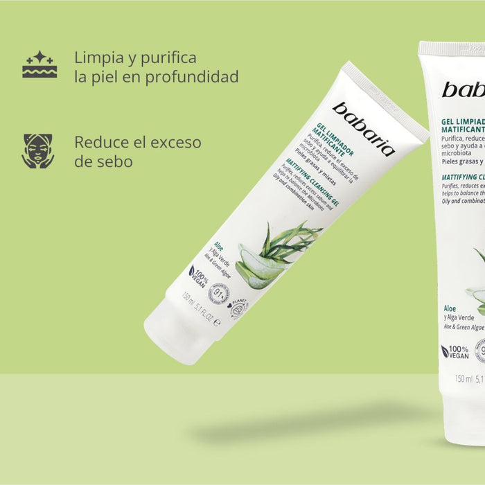 Gel Limpiador Babaria Matificante Aloe X 150Ml