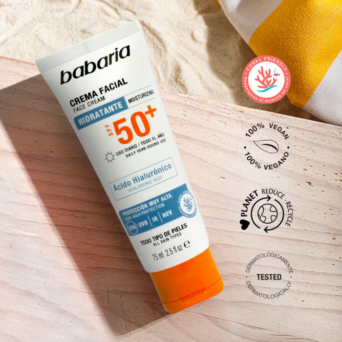 Crema Facial Babaria Ácido Hialurónico Spf50+ X 75Ml