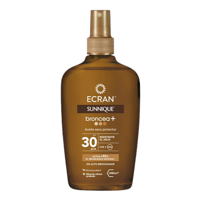 Aceite Solar Ecran Sunnique Broncea + Aceite Spray F30 X 200Ml