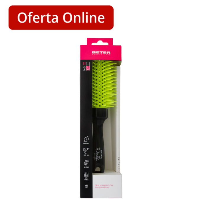 Cepillo Desenredante Beter Deslía Hair Flow Redondo