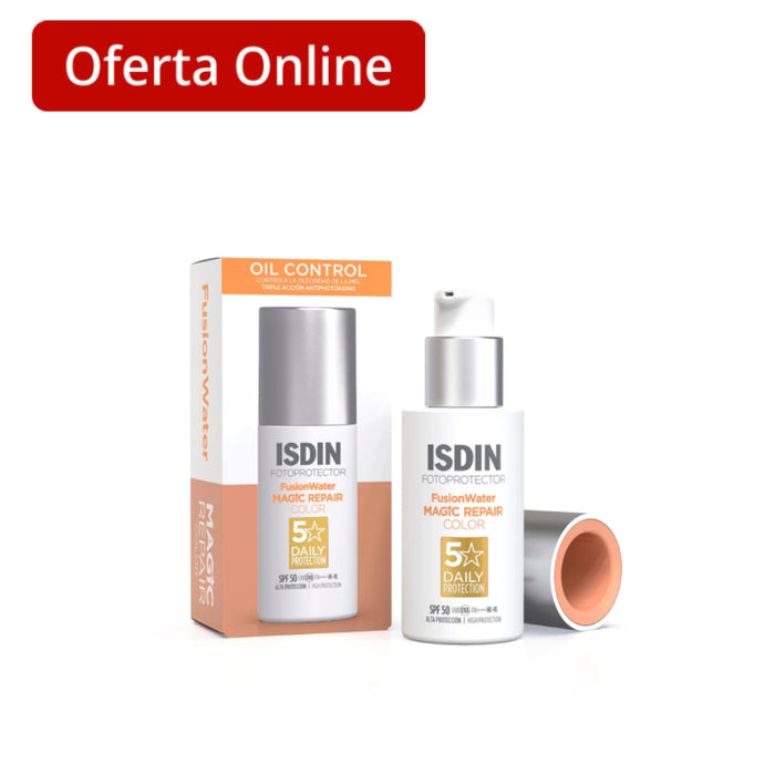 Protector Solar Facial Con Color Isdin Fusion Water Magic Repair Color Spf 50