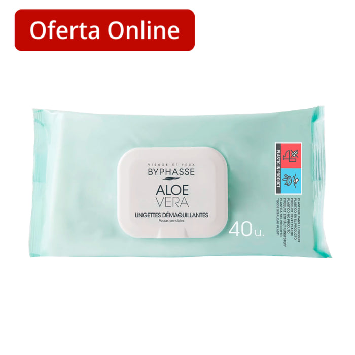 Toallitas Desmaquillantes Byphasse Aloe Vera X 40 Unidades