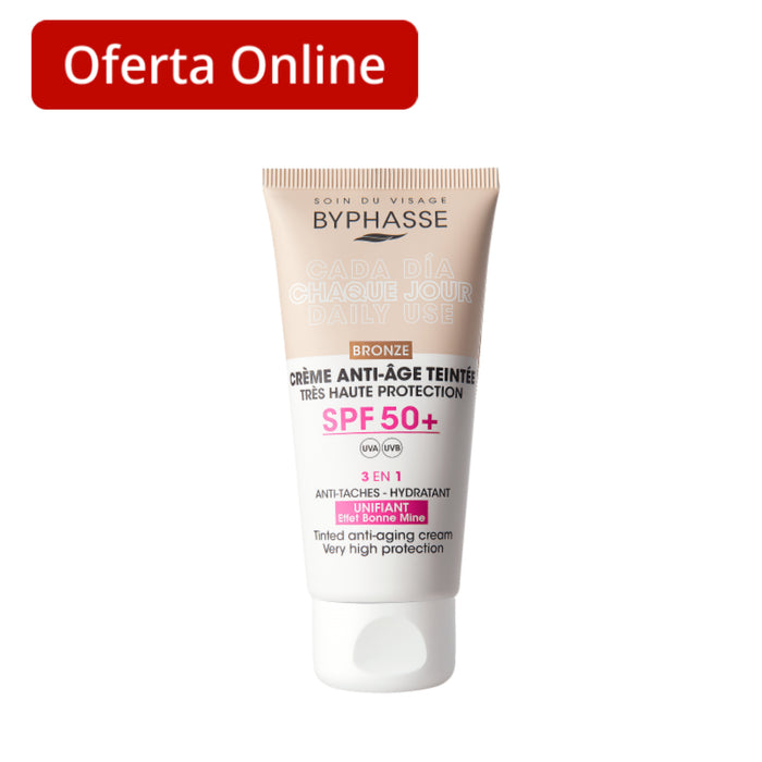 Crema Facial Byphasse Fps50+ Anti-Edad Bronze X50ml