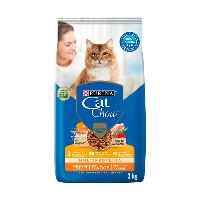 Alimento Purina Cat Chow Multiproteína Esterilizados X 3K