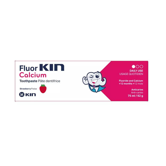 Fluor Kin Calcium Pasta Dental Sabor Fresa X 75Ml