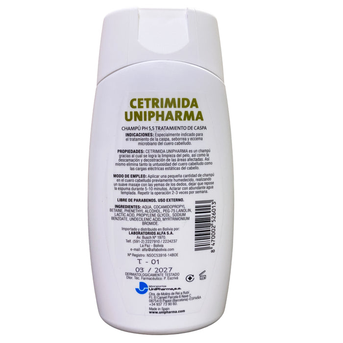 Unipharma Cetrimida Ph5.5 Shampoo X 200Ml