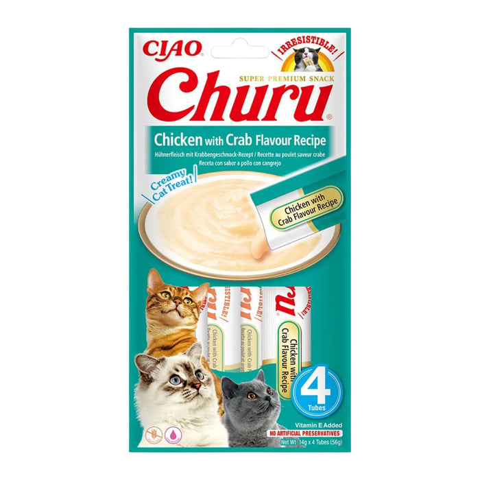 Alimento Para Gato Inaba Churu Pollo Cangrejo X 56G