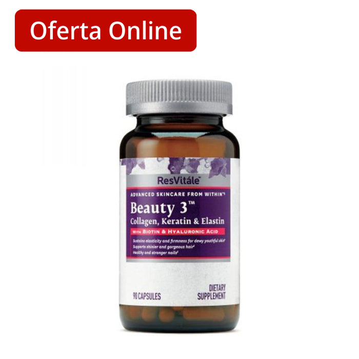 Beauty 3 Biotina Y Acido Hialuronico X 90 Capsulas