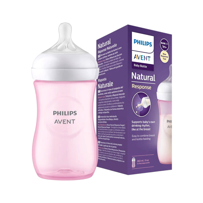 Mamadera Respuesta Natural Avent 1M Rosa X 260Ml