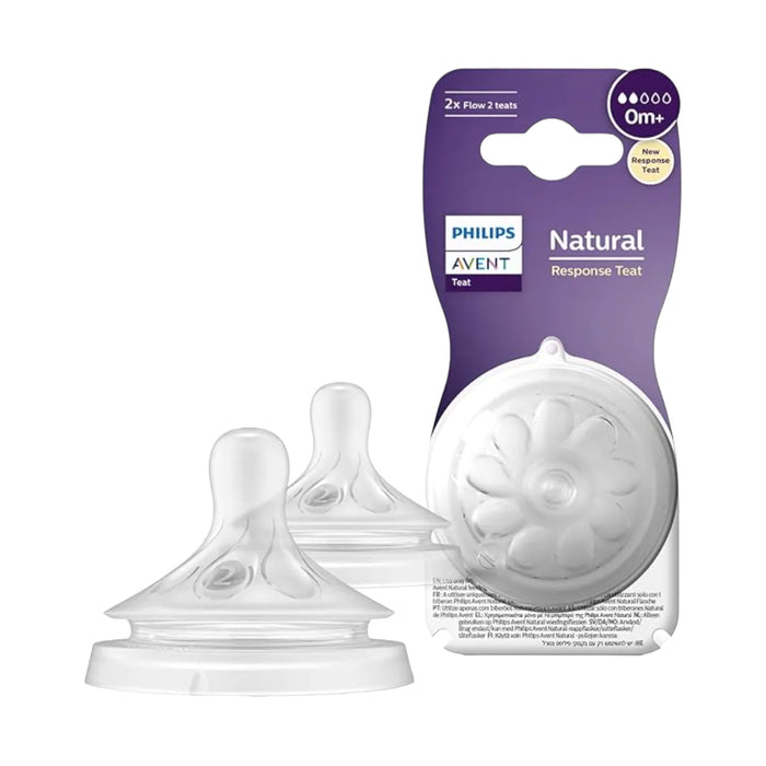 Tetina Natural Flujo 2 Respuesta Avent +0M X 2 Unidades