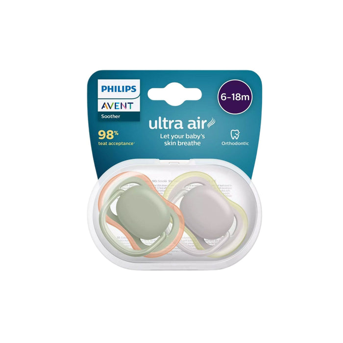 Chupete Avent Ultra Air Noche 6-18M Niña Scy376/14 X 2 Unidades
