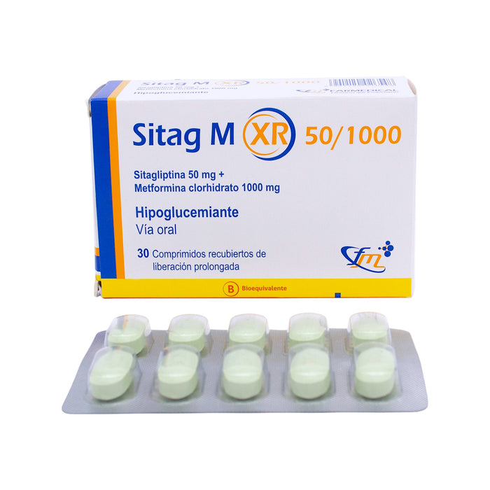 Sitag M Xr Sitagliptina 50Mg Metformina 1000Mg X Comprimido De Liberacion Prolongada