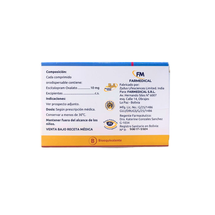 Serodeps Serodep Od Escitalopram 10Mg X Comprimido Orodispersable— Farmacorp