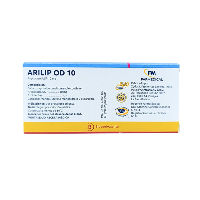 Arilip Od 10Mg Aripiprazol X Comprimido