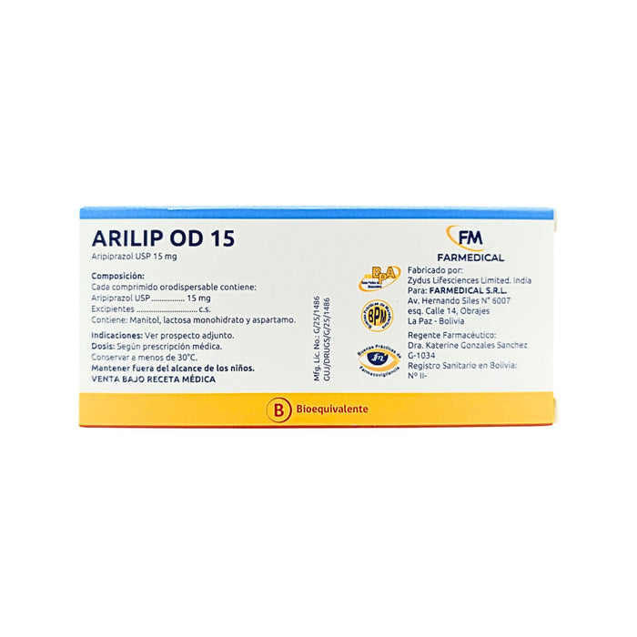 Arilip Od 15Mg Aripiprazol X Comprimido