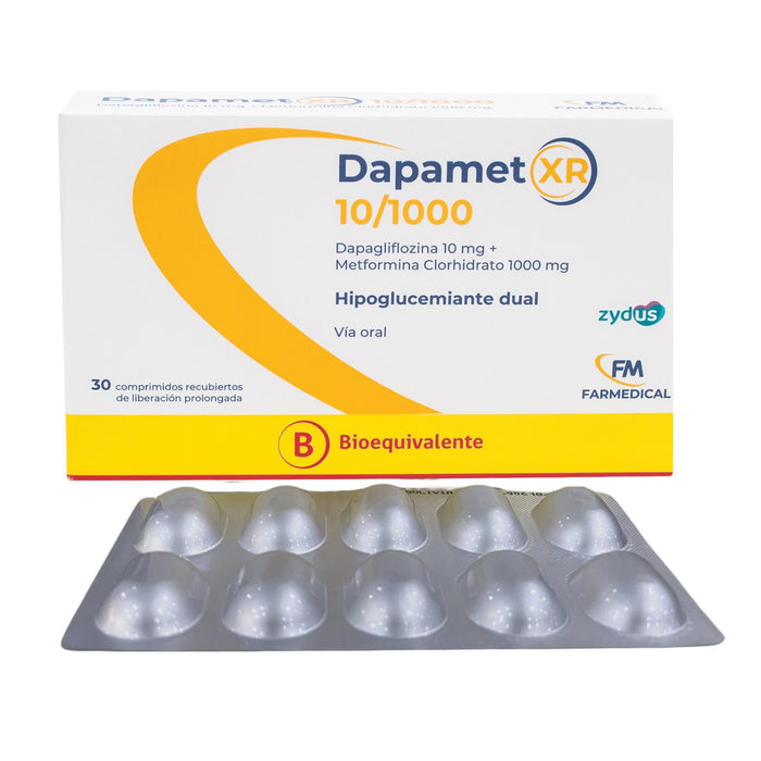 Dapamet Xr 10/1000Mg Dapagliflozina / Metformina X Comprimido Liberacion Prolongada