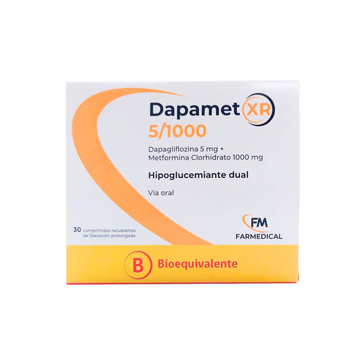 Dapamet Xr 5/1000Mg Dapagliflozina /Metformina X Comprimido